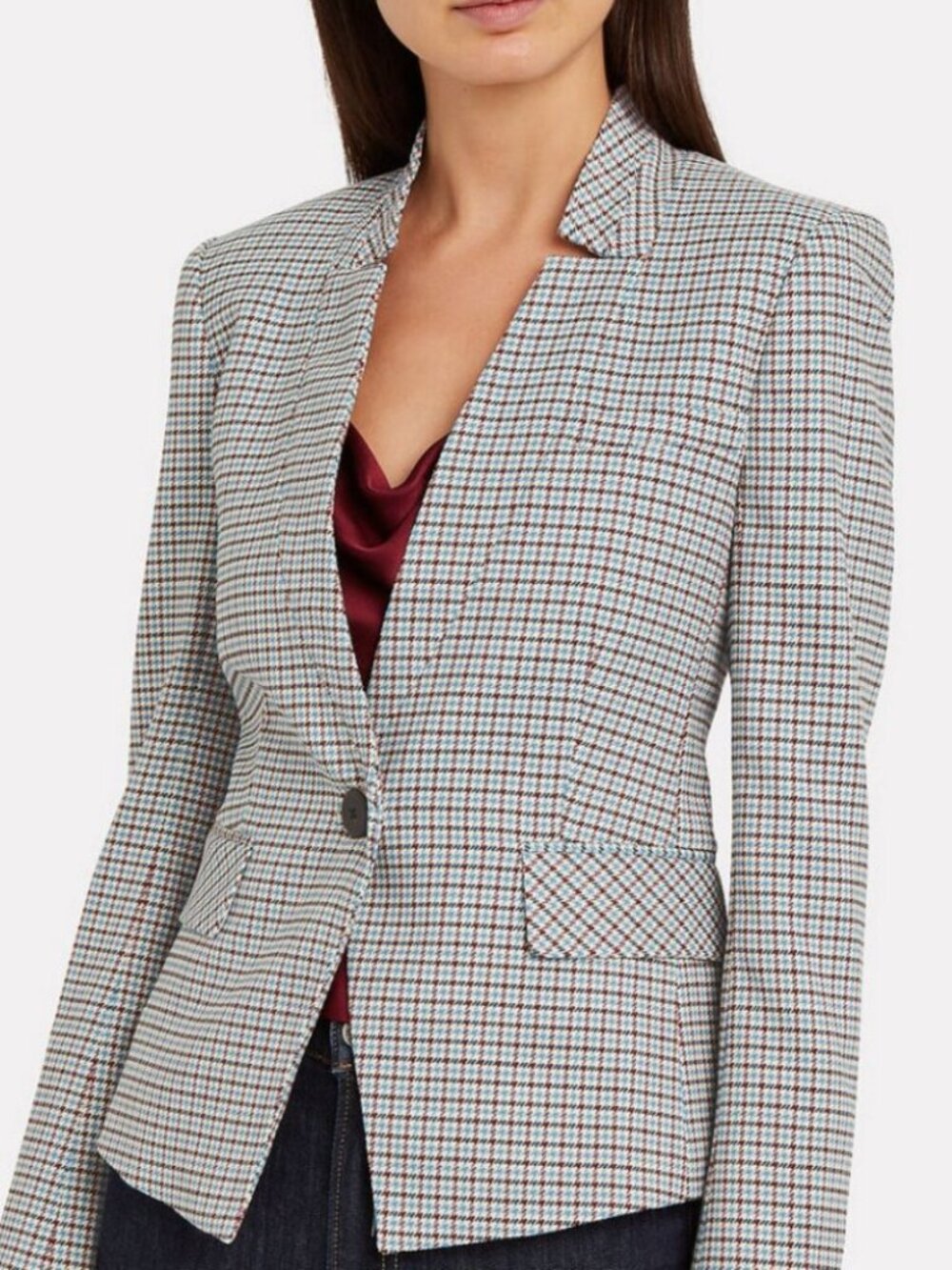 Veronica Beard 'Farley' Houndstooth Dickey Blazer Jacket, Beige Multi